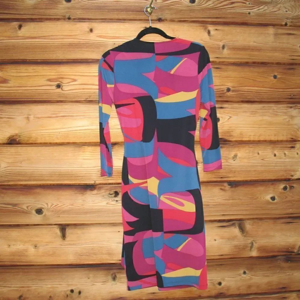 Multi Color Jersey Wrap Dress - Picture 5 of 7